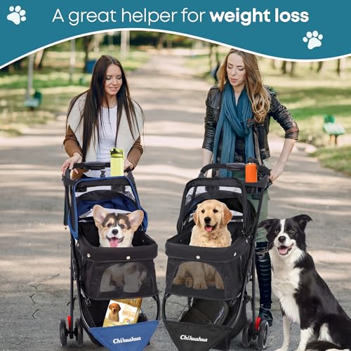 Pet Stroller Dog Stroller for Small Medium Dogs Cats (Green)