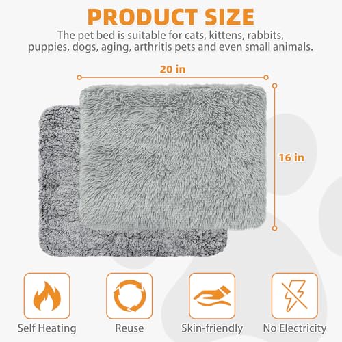 Self Warming Cat Bed (16*20in / Light&Dark Grey)