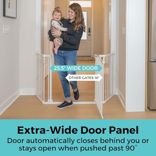 Deluxe Décor Universal Fit Safety Gate (White / 72" Wide)