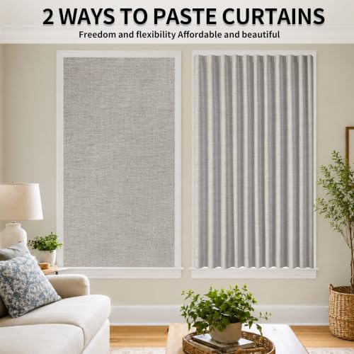 No Drill Blackout Curtains (Light Coffee / 25"W x 72"H)