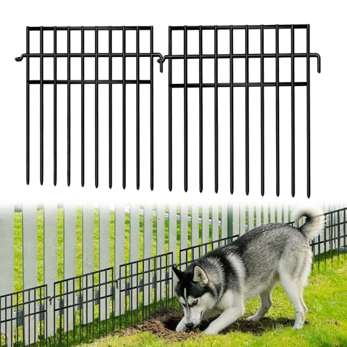 46 Panels Animal Barrier Fence (46 Panels-65.2ft(L)x13in(H) / Black)