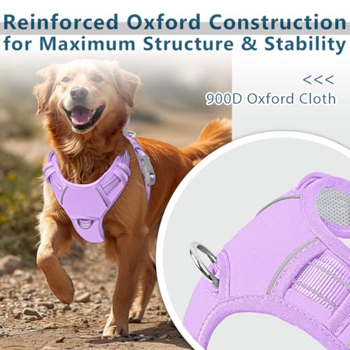 No Pull Dog Harness for Medium Sized Dogs (Medium(Chest:22.5-28") / Violet Purple-Oxford)