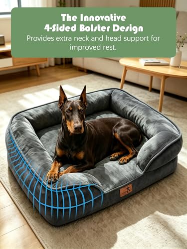 Orthopedic Dog Bed with Sides (48.0"L x 35.0"W x 8.0"Th / Dark Grey)