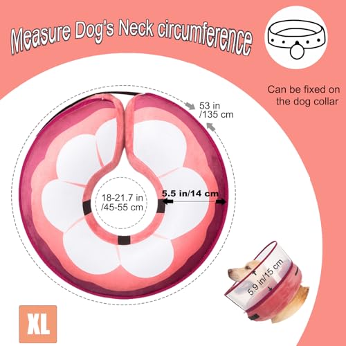 Inflatable Dog Cone Collar for Large Medium Small Dogs (Mangosteen / X-Large)