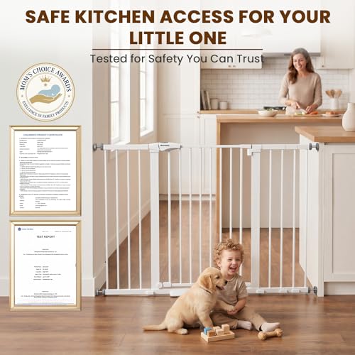 36" Extra Tall Baby Gate for Stairs (White / 29.7-54.2"W x 36"H)