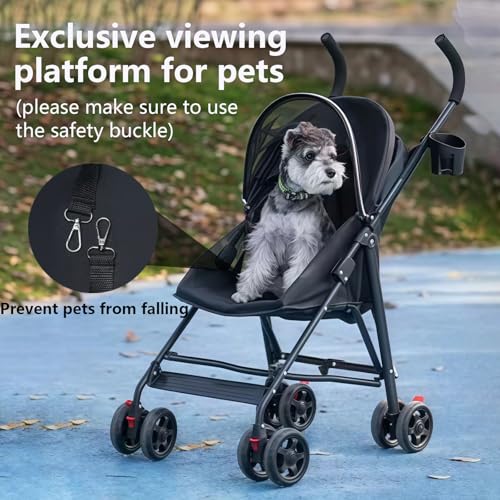 Cat Stroller Foldable Lightweight for Small Dogs Cats 0 (black)