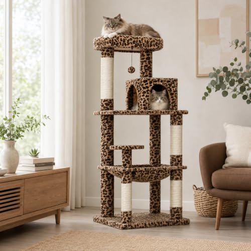 Leopard Cat Tree (Leopard / 56.3in)