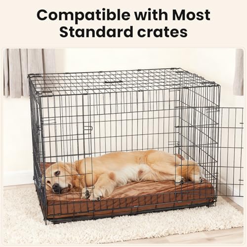 Orthopedic Waterproof Large Dog Bed (41" x 28" x 4" (For Crate) / 04-Brown)