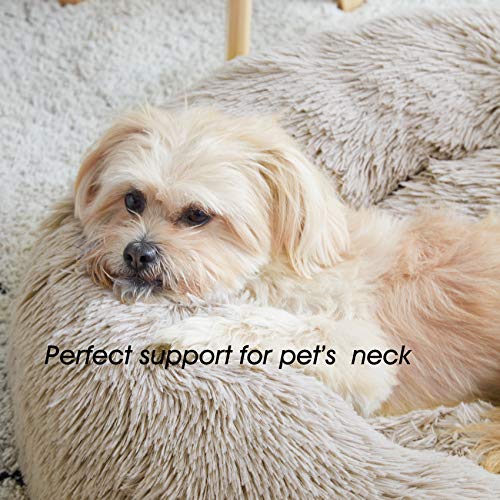 Western Home Calming Donut Small Medium Pet Dog Bed Washable (Brown / 27.0"l x 27.0"w x 8.0"th)