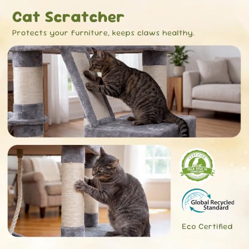 Cat Tree 68 inch Multi (Light Gray / 68 inch)