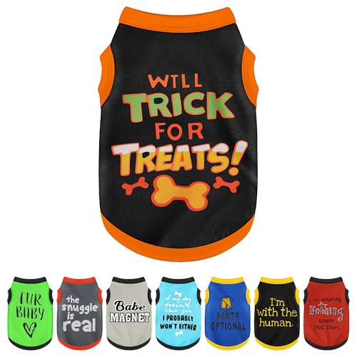 Elevate Your Pet's Seasonal Style with Playful Panache (M-(6~9lb) | Chest(~15.5") / TRICK FOR TREATS)
