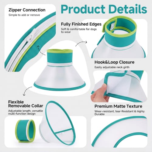 Dog Cone Collar to Stop Licking (Green / Xl)