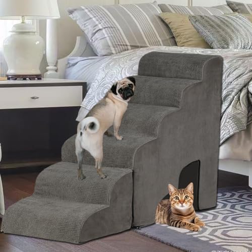Pet Dog Stairs for Small Dogs for Beds 25 (Grey 28" H)