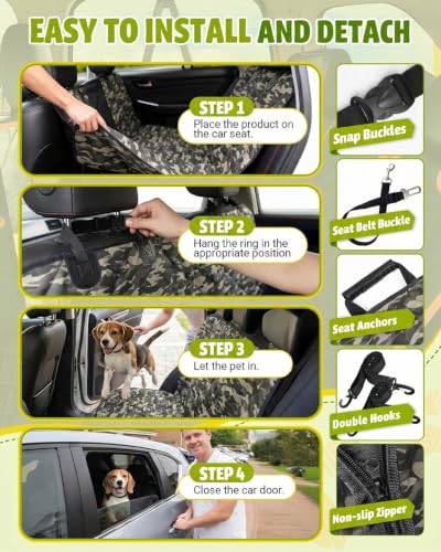 Dog Car Seat Cover (Camo / Standard (53.9*57.9 ))