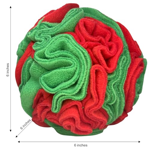 Medium Breed Snuffle Puzzle Ball Toy Christmas Green (Red and Green / Large)