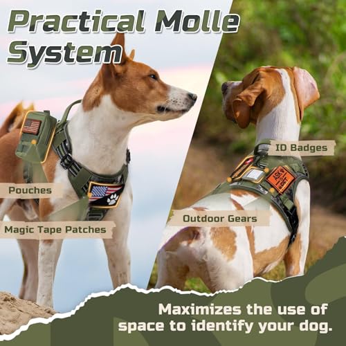 Tactical Dog Harness for X (Green camo / X-Large)