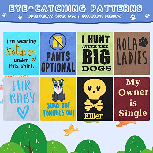 8 Pcs Dog T Shirts Printed Funny (Small)