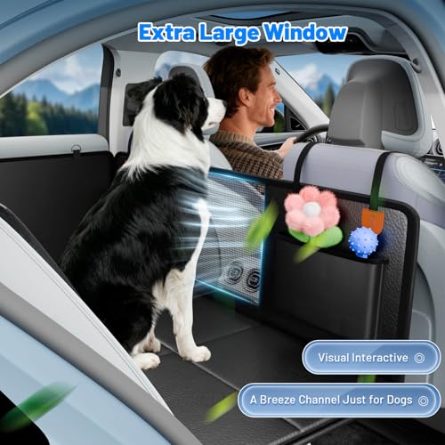 Dog Car Seat Cover for Back Seat (Matte Black / L - For Cars/SUV/ Sedans/MPV)