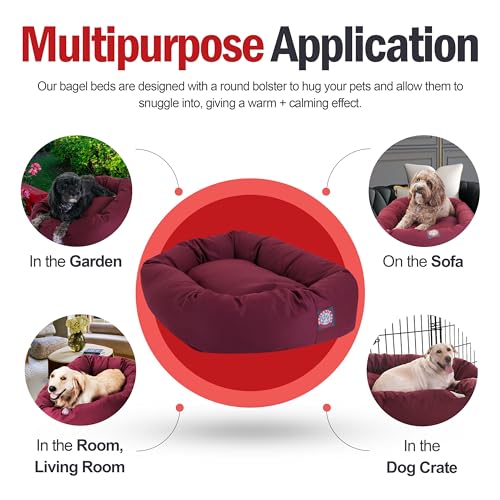 52 inch Burgundy Bagel Dog Bed Products (Burgundy)