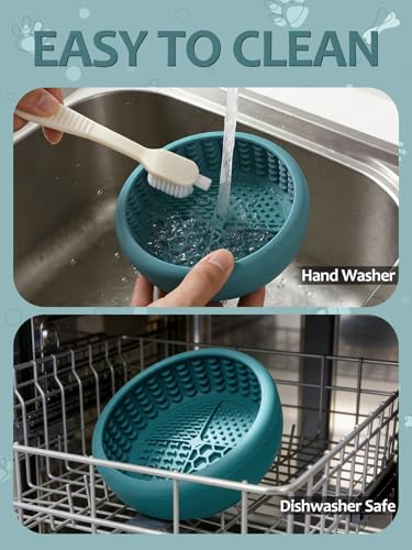 Dog Lick Bowl with Brush and Scraper (Teal / Small)