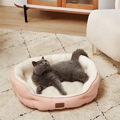 Small Dog Bed Washable (25"L x 21"W x 8"Th / Peach Pink)