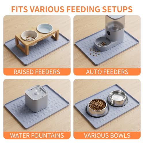 Silicone Pet Feeding Mat (Gray / 28''L x 20"W)