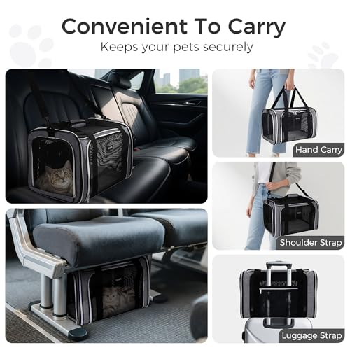 Pet Travel Carrier (Grey / 17.0"L x 11.0"W x 12.0"H)