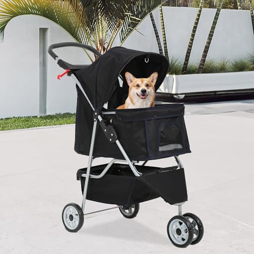 Pet Stroller 3 (Dark Black / 3 Wheels)