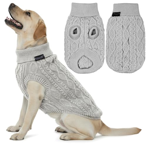 Unisex Dog Sweaters (2XL / Cable Knit Gray)