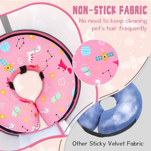 Elevated Inflatable Dog Cone Collar to Stop Licking (Pink / XL(Neck 14"-18"))