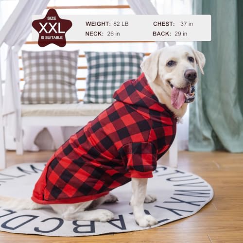 Plaid Dog Hoodie (Large / Buffalo Check)