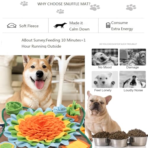 Dogs Snuffle Mat Pet Feeding Mats Puppy Sniffing Pad (Orange)