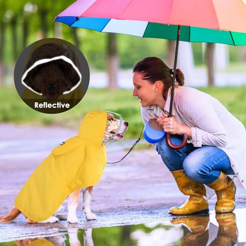 Dog Raincoat Waterproof Rain Jacket (A-Yelllow / Large)