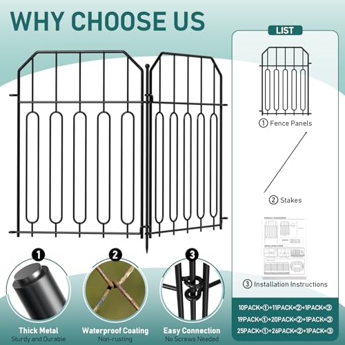 Garden Fence Total 25ft (Square arch with Curved)