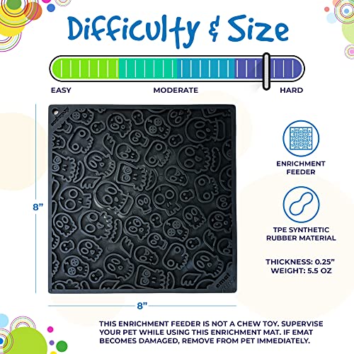 Zombie eMat Durable Lick Mat Feeder Made in USA from Non (Zombie Black / Large)