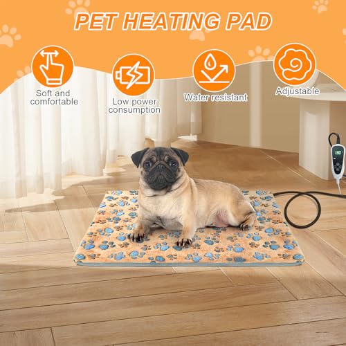 Dog Heating Pad 32×20 in for Dogs (Yellow / 32 x 20 in)