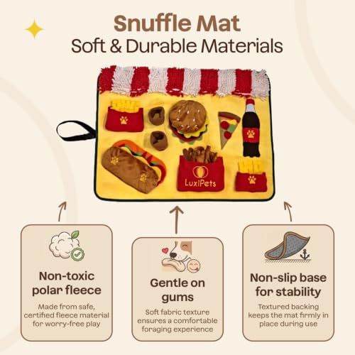Interactive Dog Snuffle Mat for Slow Feed & Digestion Support (Fast Food Design)