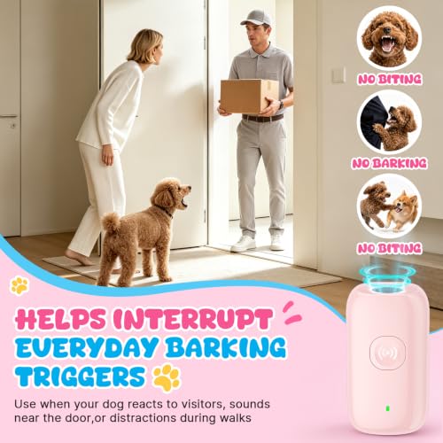 Ultrasonic Bark Deterrent Device for Small Dogs (Pink)
