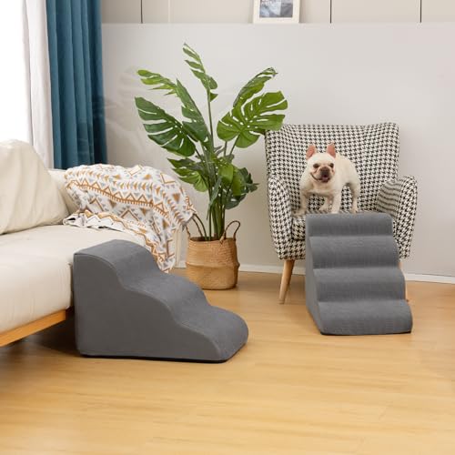 Dog Steps for Bed or Couch (Grey / Standard 4-Step 17.4"H)