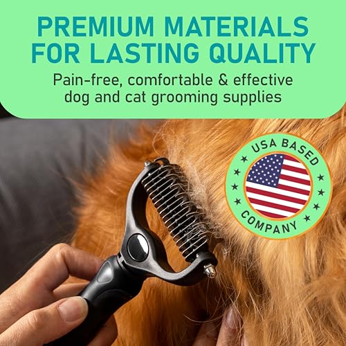 Hair Brush Double Sided Shedding (Black / Large)