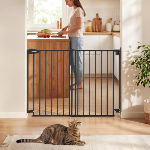 Pet Gate for Stairs (Black / 29-43" Wide x 36" Tall)