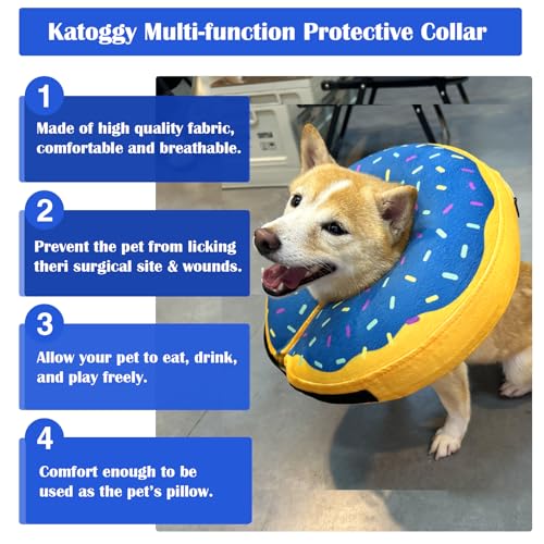 Inflatable Dog Cone Collar for After Surgery (Yellow/Blue Cheese / X-Large (Neck: 18"-24"))
