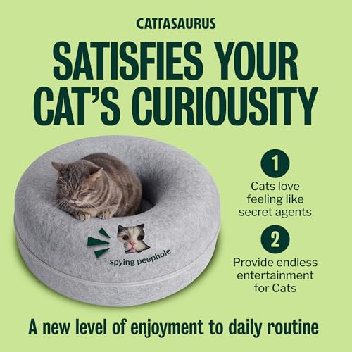 Peekaboo Cat Cave Donut for Multiple & Large Cats up to 30 (Light Gray / Large)