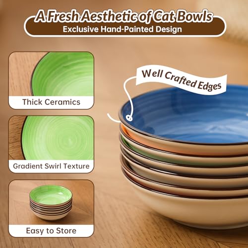 Colorful Ceramic Cat Bowls Set (color 1)