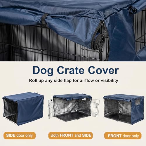 Dog Crate Cover Heavy Duty Polyester (Navy Blue / L (42.0"L x 28.0"W x 30.0"H))