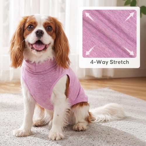 2Pack Dog Sweater for Medium Dogs Soft Pet Coats Fleece Sweatshirt (X-Large (19-27lbs) / 1# Stripe+Purple)