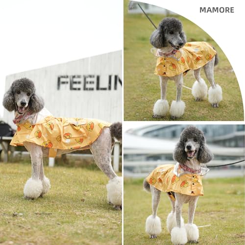 Dog Raincoat Waterproof Rain Poncho with Hoodie (X-Small: 4-9lbs / Yellow Duck)