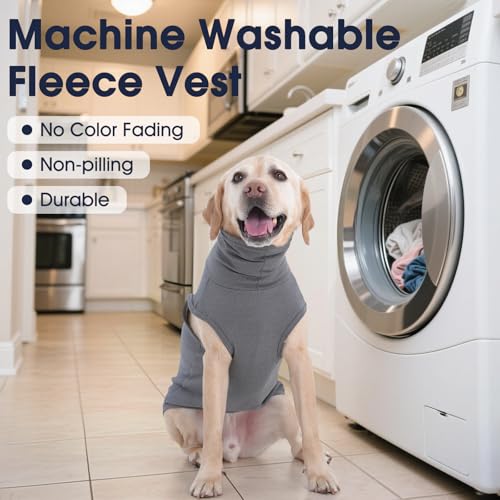 Dog Fleece Vest Sweater (Large / Grey)