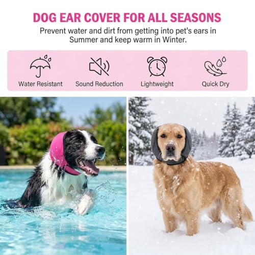 No Flap Ear Wraps for Dogs (Rosy / S)