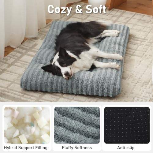 Washable XXL Dog Bed for Extra Large Dogs (Gray / 47.0"l x 29.0"w x 4"th)